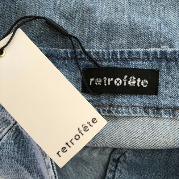 retrofete Willa Skirt Mini Light Blue Stone Denim - Picture 4 of 6